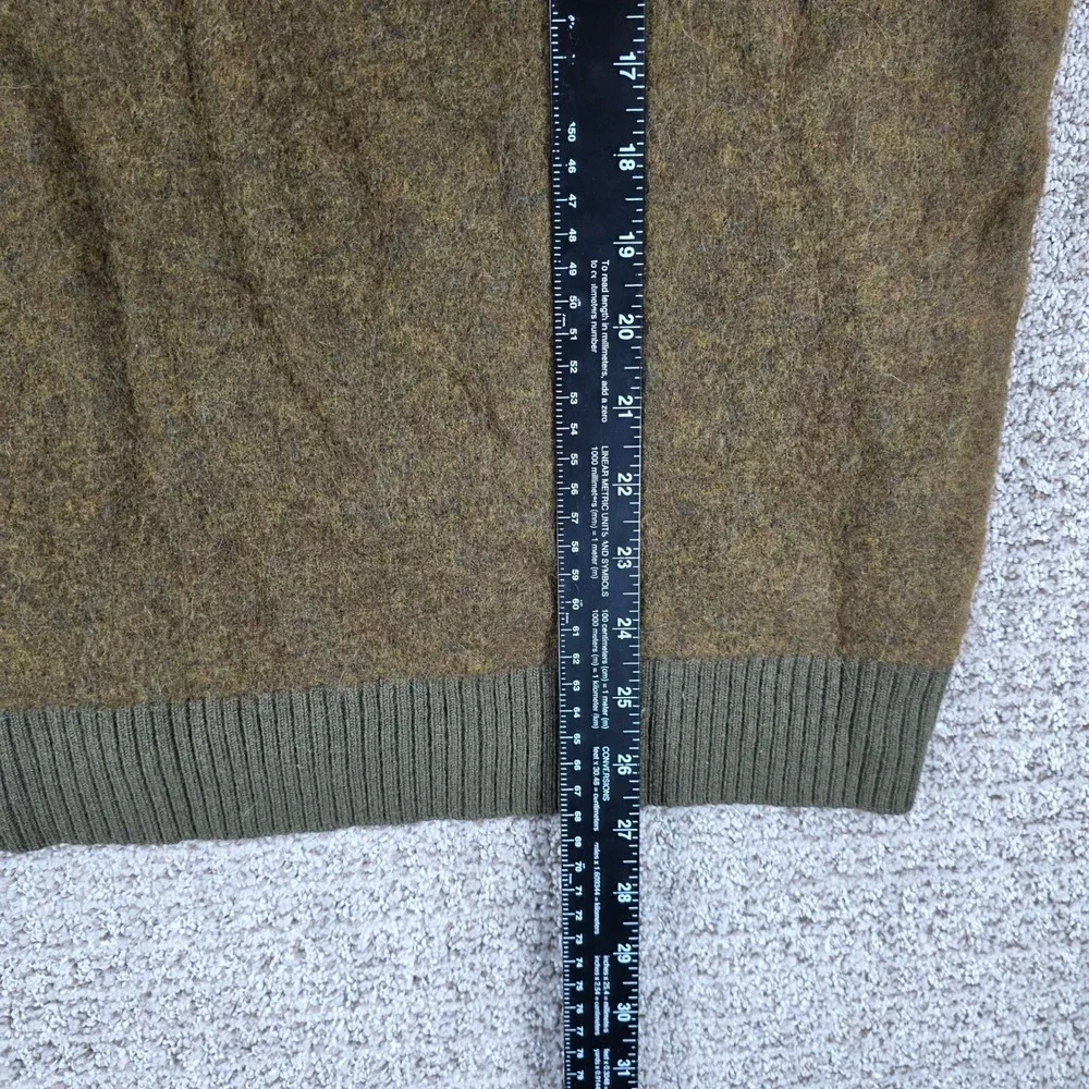Todd Snyder Mens Baby Alpaca Merino Wool Blend Cardigan Sweater Green Large